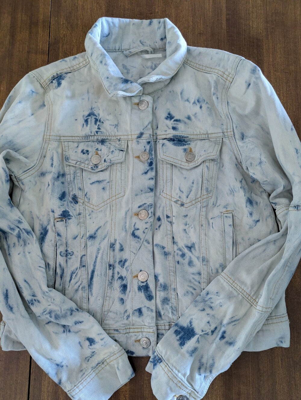 Free People Rumors Bleached Denim Jacket Small